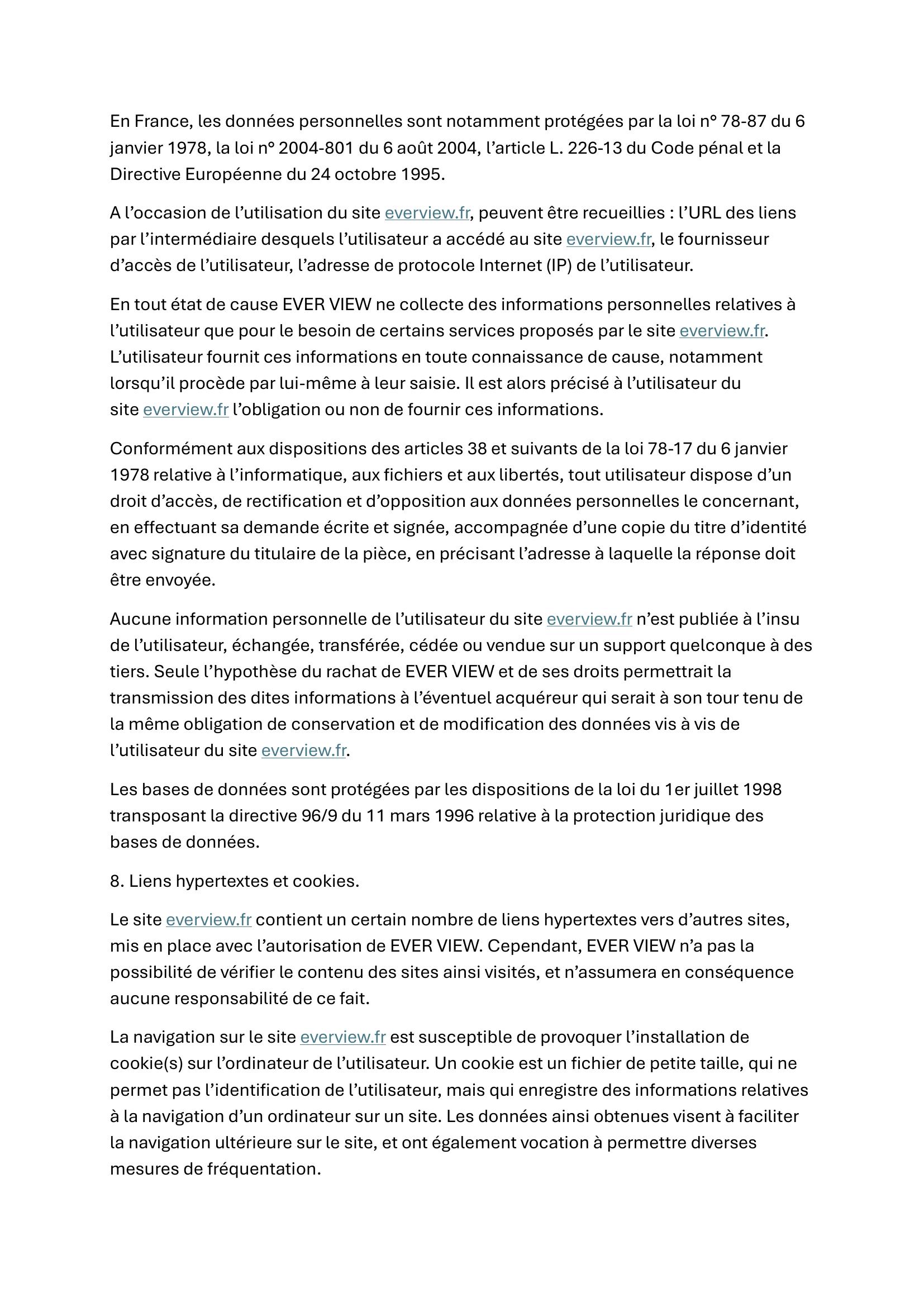 Mentions Legales page 3