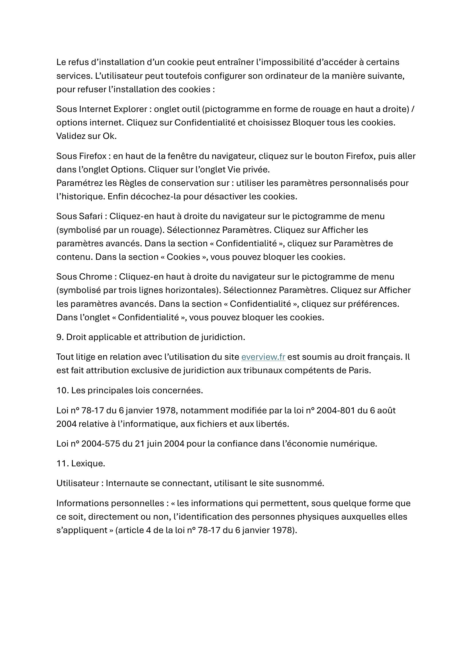 Mentions Legales page 4